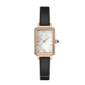 Custom good quality stainless steel wristwatch small square waterproof lady watch